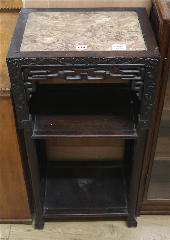 A Chinese marble top table, H.81cm